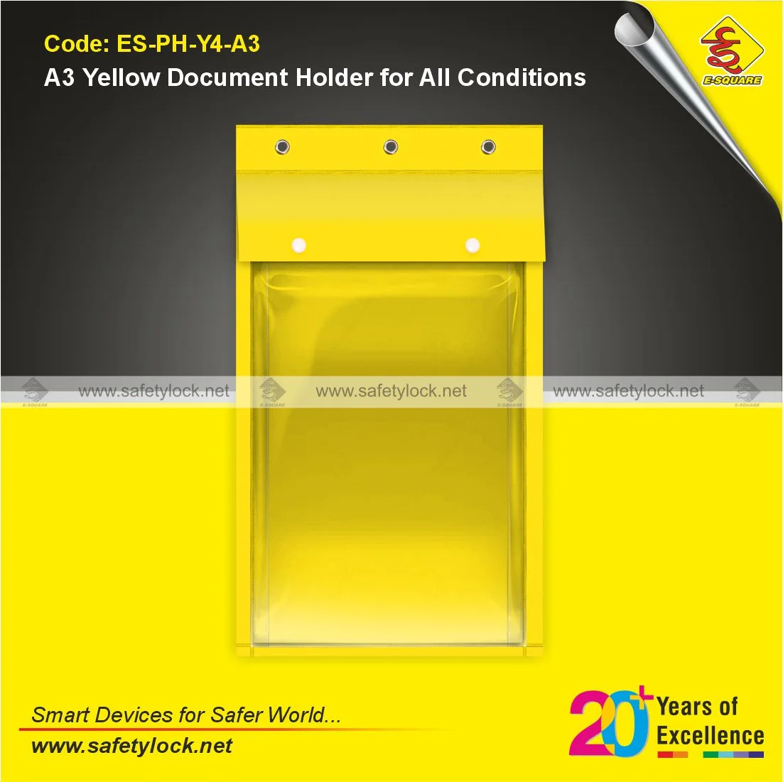 yellow permit document holder