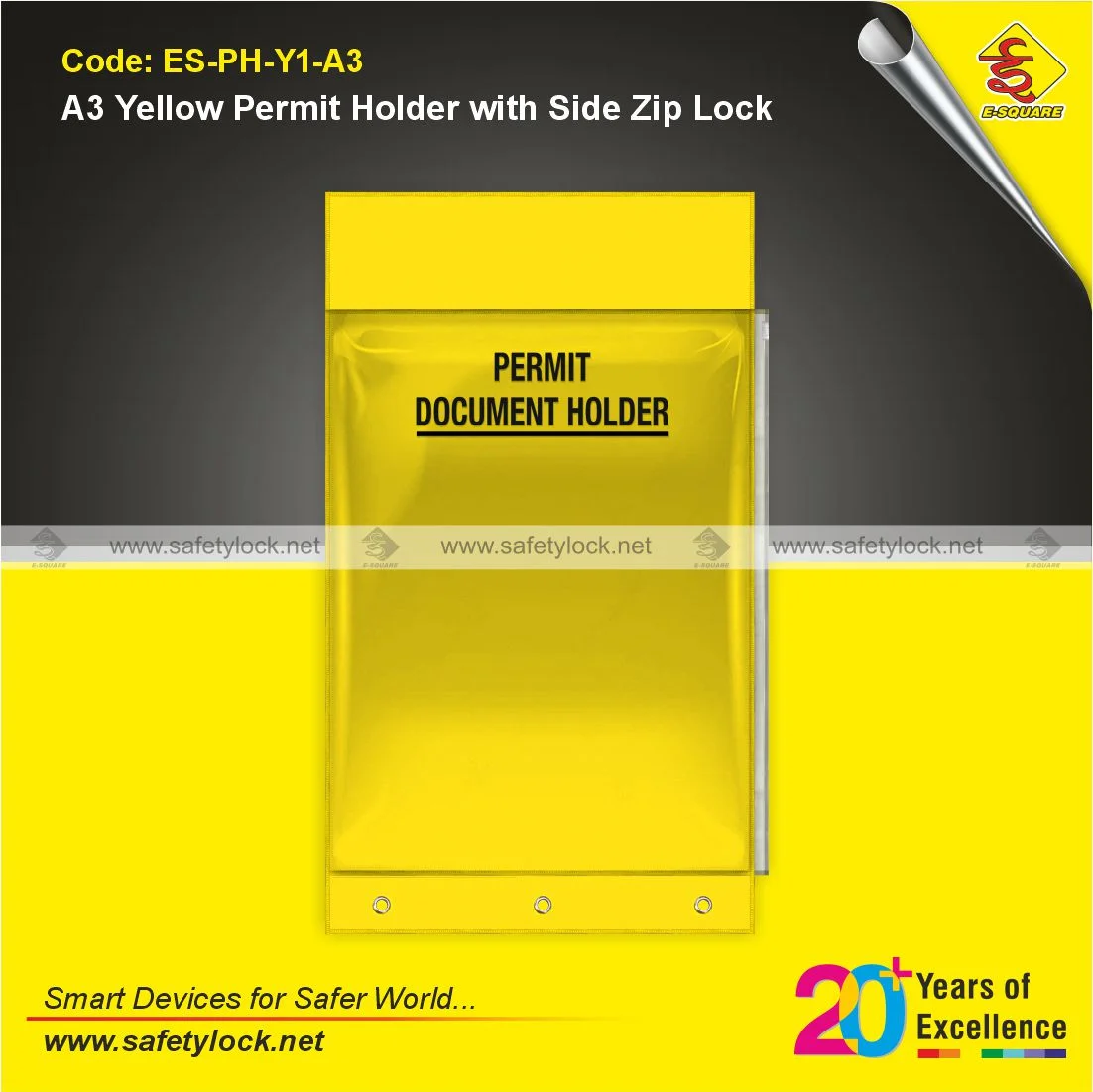 yellow permit holder with side zip