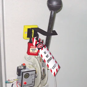 Metallic Electrical Panel Lockout