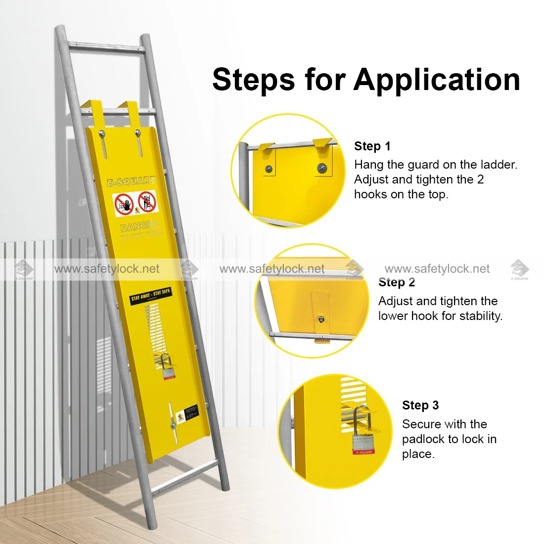 steel ladder lockout uses steps