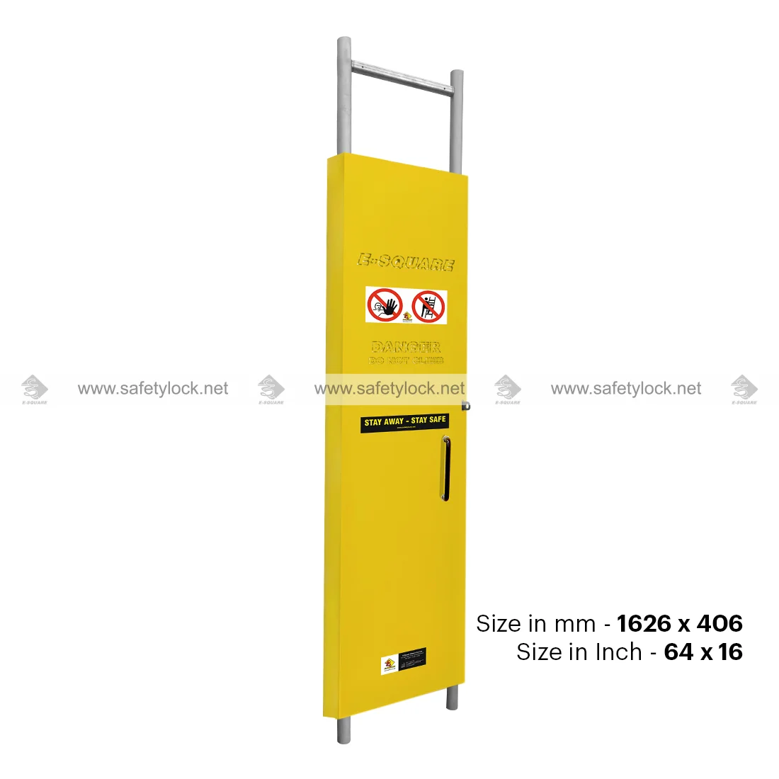 fixed hinged and lockable ladder lockout cover