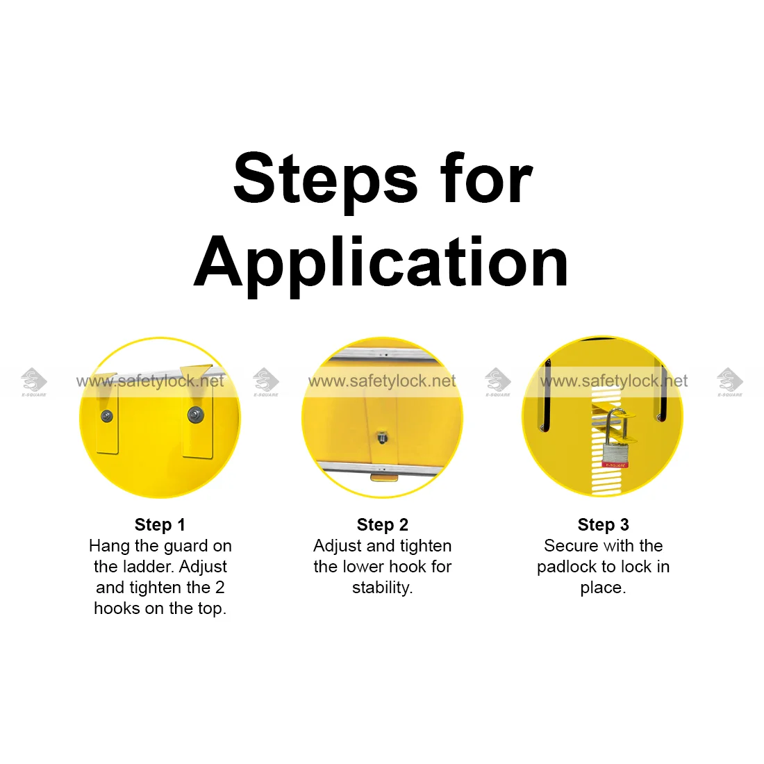 ladder lockout with half cover application steps