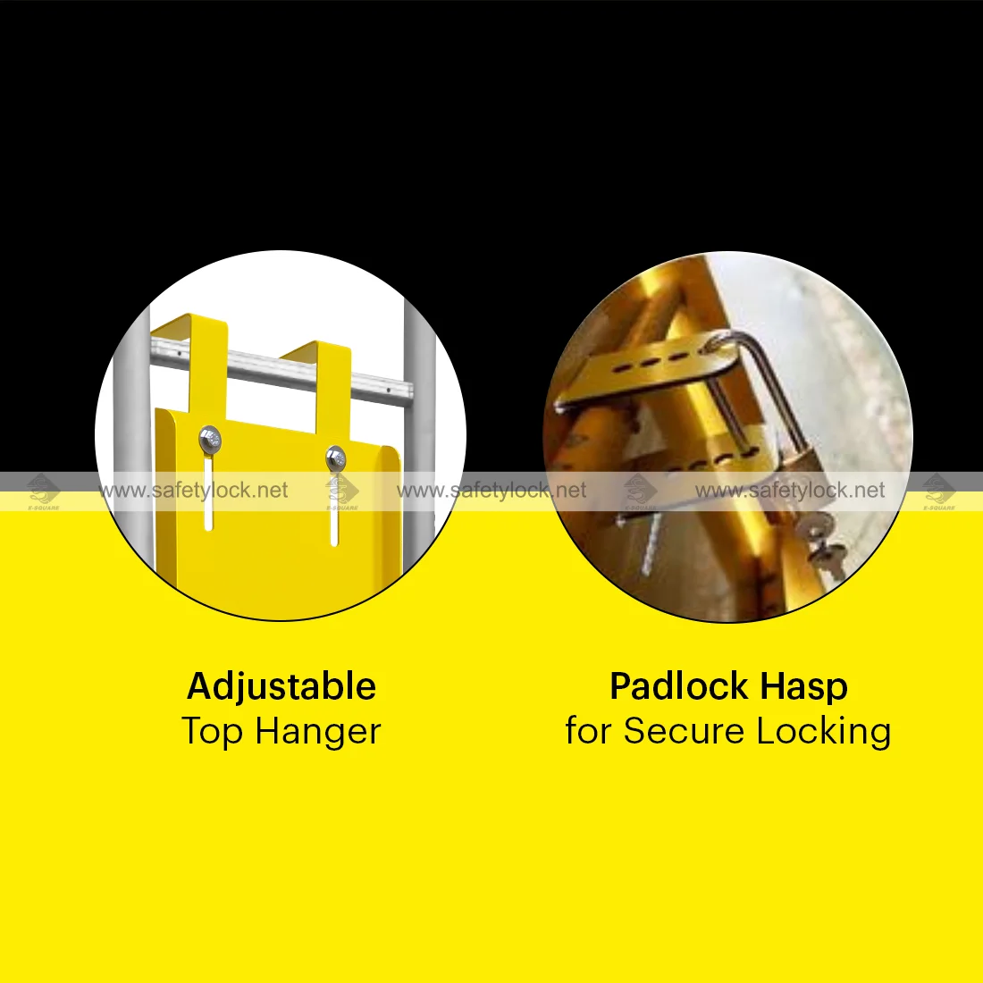 metallic ladder lockout A type shape features