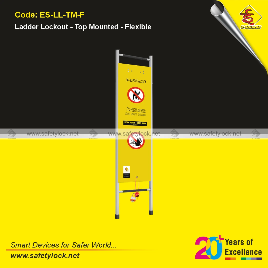 steel ladder lockout cover with cable lockout device